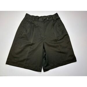 Liz Claiborne Shorts Womens 4 Green Pleated High Rise Bermuda Liz Sport